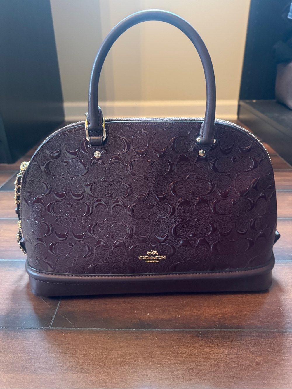 Coach Embossed Dome Satchel - Plum